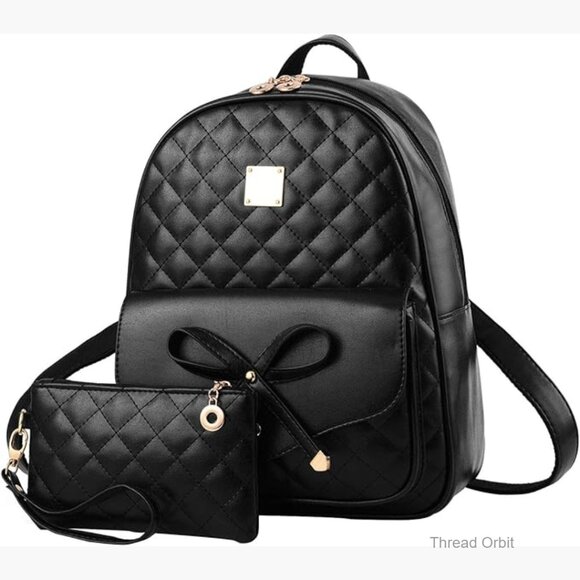Mini Vegan Leather Backpack Purse with Adjustable Straps, Multi-Pocket main image 4